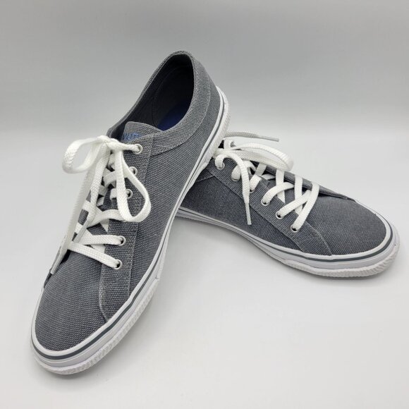 Nautica Other - Nautica Mens Gray Canvas Lace-Up Sneakers Size 10